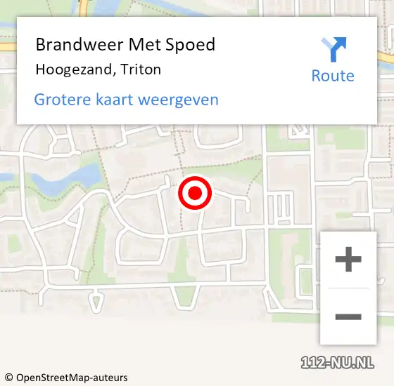 Locatie op kaart van de 112 melding: Brandweer Met Spoed Naar Hoogezand, Triton op 16 februari 2022 21:42