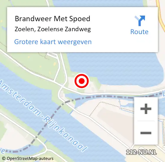 Locatie op kaart van de 112 melding: Brandweer Met Spoed Naar Zoelen, Zoelense Zandweg op 16 februari 2022 21:43