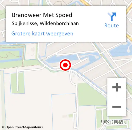 Locatie op kaart van de 112 melding: Brandweer Met Spoed Naar Spijkenisse, Wildenborchlaan op 16 februari 2022 21:48