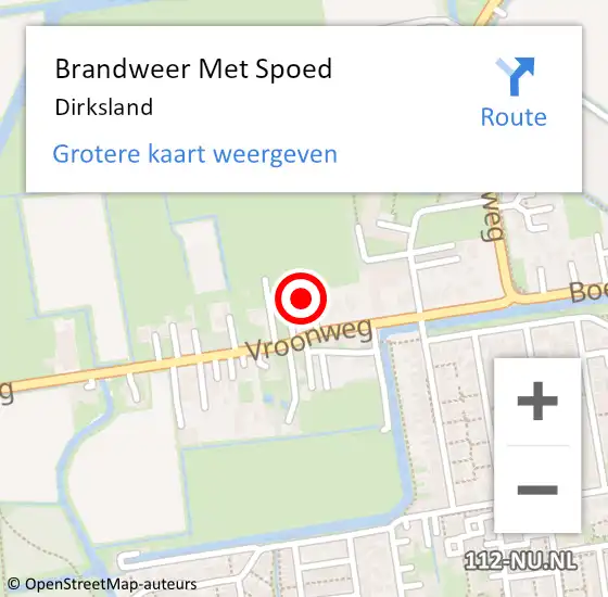 Locatie op kaart van de 112 melding: Brandweer Met Spoed Naar Dirksland op 16 februari 2022 21:57
