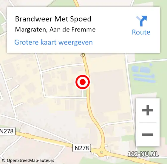 Locatie op kaart van de 112 melding: Brandweer Met Spoed Naar Margraten, Aan de Fremme op 16 februari 2022 21:57