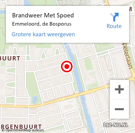 Locatie op kaart van de 112 melding: Brandweer Met Spoed Naar Emmeloord, de Bosporus op 16 februari 2022 22:00