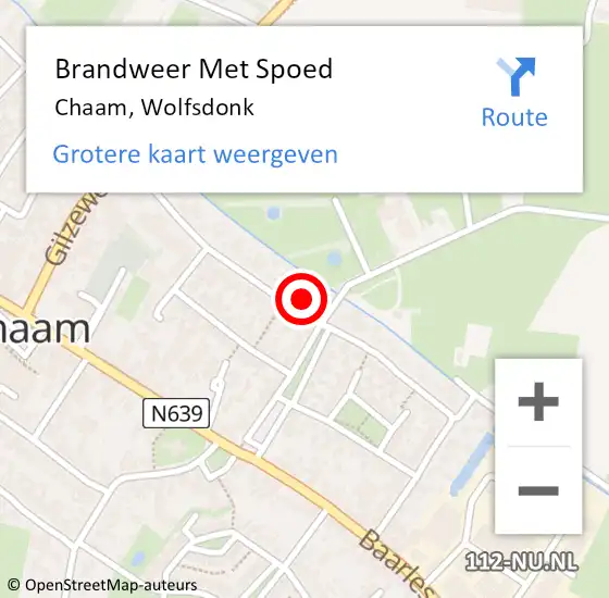 Locatie op kaart van de 112 melding: Brandweer Met Spoed Naar Chaam, Wolfsdonk op 16 februari 2022 22:26