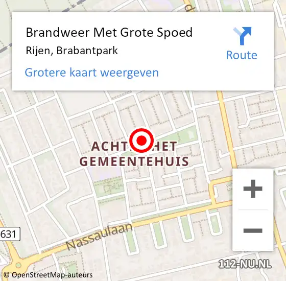 Locatie op kaart van de 112 melding: Brandweer Met Grote Spoed Naar Rijen, Brabantpark op 16 februari 2022 23:03