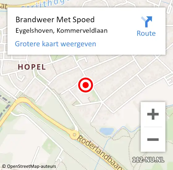 Locatie op kaart van de 112 melding: Brandweer Met Spoed Naar Eygelshoven, Kommerveldlaan op 16 februari 2022 23:07