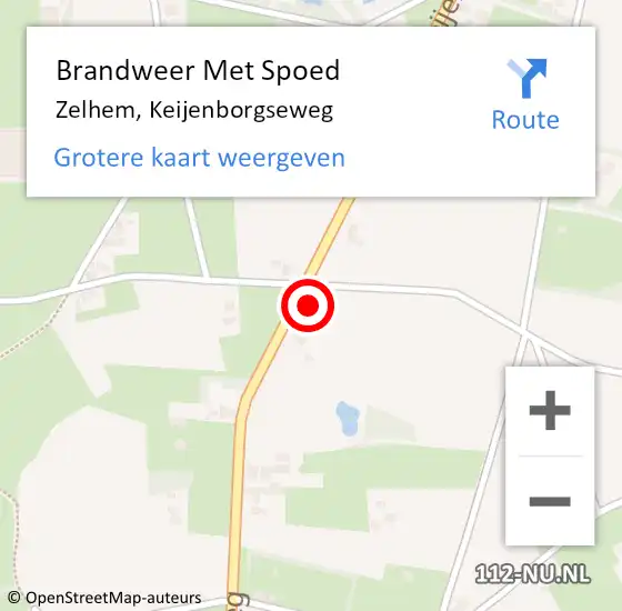 Locatie op kaart van de 112 melding: Brandweer Met Spoed Naar Zelhem, Keijenborgseweg op 16 februari 2022 23:16