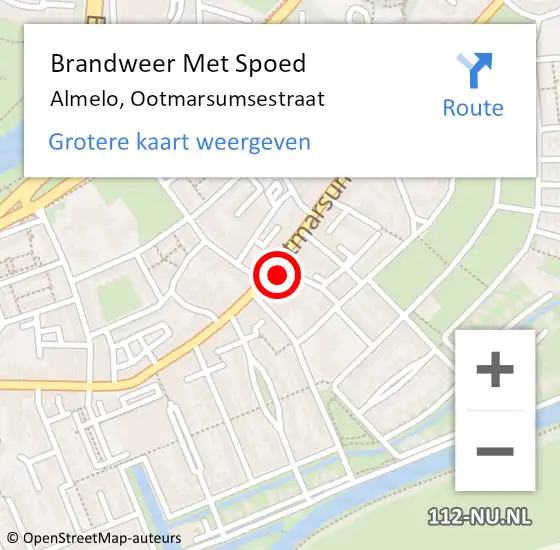 Locatie op kaart van de 112 melding: Brandweer Met Spoed Naar Almelo, Ootmarsumsestraat op 16 februari 2022 23:17