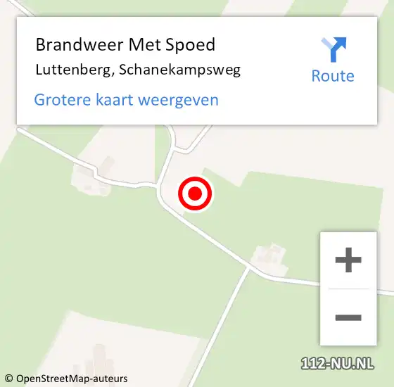 Locatie op kaart van de 112 melding: Brandweer Met Spoed Naar Luttenberg, Schanekampsweg op 16 februari 2022 23:20