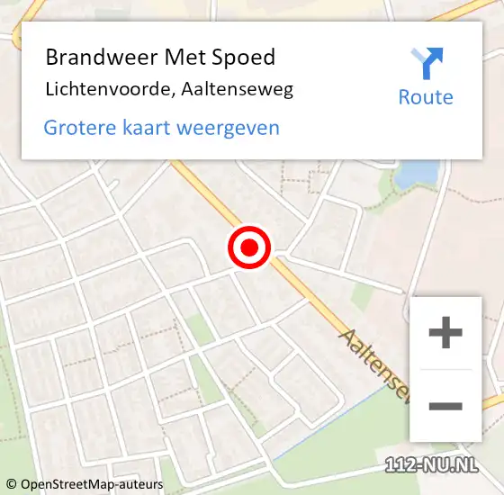 Locatie op kaart van de 112 melding: Brandweer Met Spoed Naar Lichtenvoorde, Aaltenseweg op 16 februari 2022 23:30