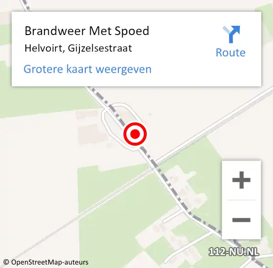 Locatie op kaart van de 112 melding: Brandweer Met Spoed Naar Helvoirt, Gijzelsestraat op 16 februari 2022 23:33