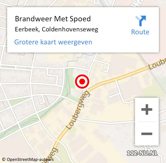 Locatie op kaart van de 112 melding: Brandweer Met Spoed Naar Eerbeek, Coldenhovenseweg op 17 februari 2022 01:15