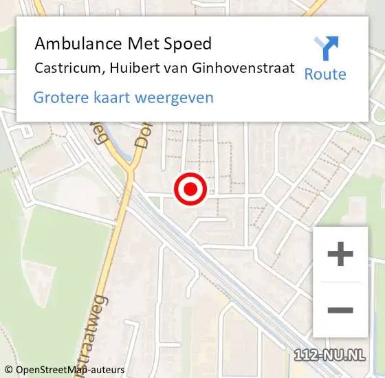 Locatie op kaart van de 112 melding: Ambulance Met Spoed Naar Castricum, Huibert van Ginhovenstraat op 17 februari 2022 01:29