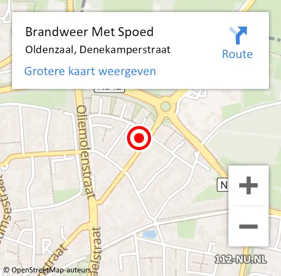 Locatie op kaart van de 112 melding: Brandweer Met Spoed Naar Oldenzaal, Denekamperstraat op 17 februari 2022 01:46