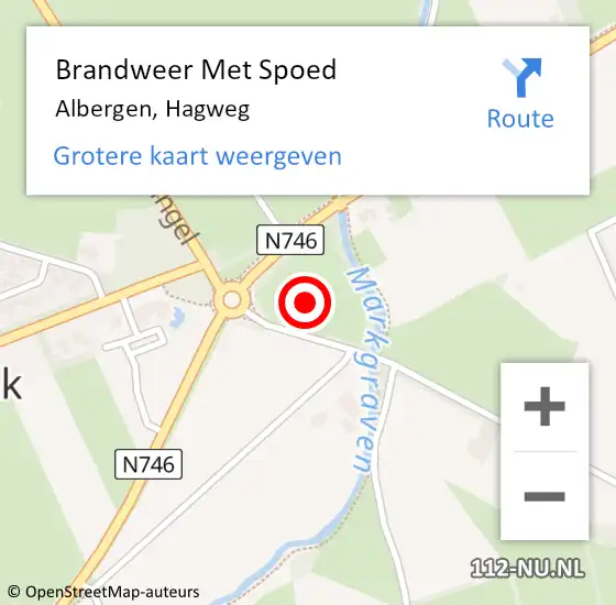 Locatie op kaart van de 112 melding: Brandweer Met Spoed Naar Albergen, Hagweg op 17 februari 2022 01:48