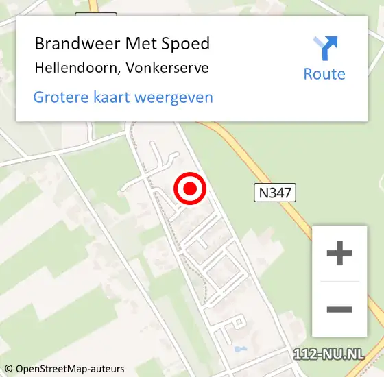 Locatie op kaart van de 112 melding: Brandweer Met Spoed Naar Hellendoorn, Vonkerserve op 17 februari 2022 02:28