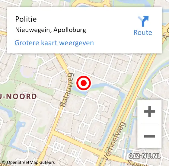 Locatie op kaart van de 112 melding: Politie Nieuwegein, Apolloburg op 17 februari 2022 02:53