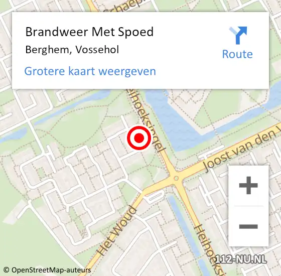 Locatie op kaart van de 112 melding: Brandweer Met Spoed Naar Berghem, Vossehol op 17 februari 2022 03:12