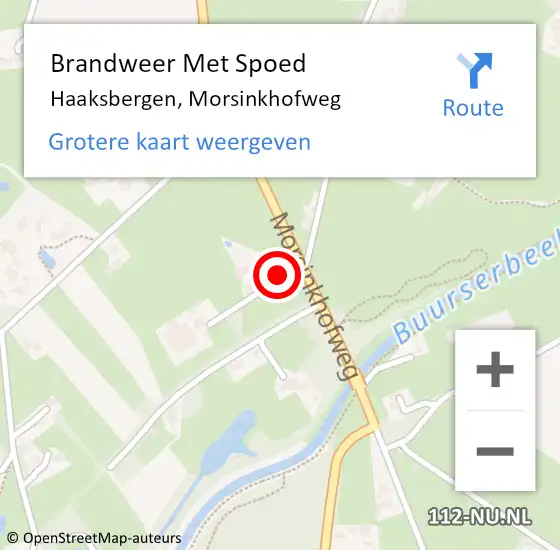 Locatie op kaart van de 112 melding: Brandweer Met Spoed Naar Haaksbergen, Morsinkhofweg op 17 februari 2022 03:20