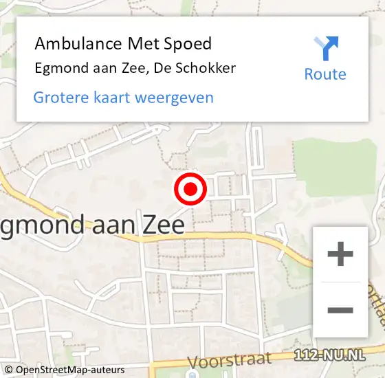 Locatie op kaart van de 112 melding: Ambulance Met Spoed Naar Egmond aan Zee, De Schokker op 8 juli 2014 13:59