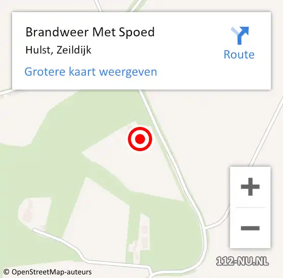 Locatie op kaart van de 112 melding: Brandweer Met Spoed Naar Hulst, Zeildijk op 17 februari 2022 04:06