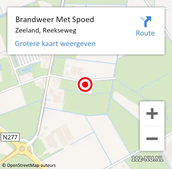 Locatie op kaart van de 112 melding: Brandweer Met Spoed Naar Zeeland, Reekseweg op 17 februari 2022 04:07