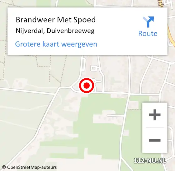 Locatie op kaart van de 112 melding: Brandweer Met Spoed Naar Nijverdal, Duivenbreeweg op 17 februari 2022 04:10