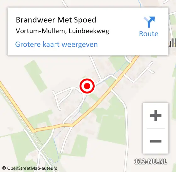 Locatie op kaart van de 112 melding: Brandweer Met Spoed Naar Vortum-Mullem, Luinbeekweg op 17 februari 2022 04:12