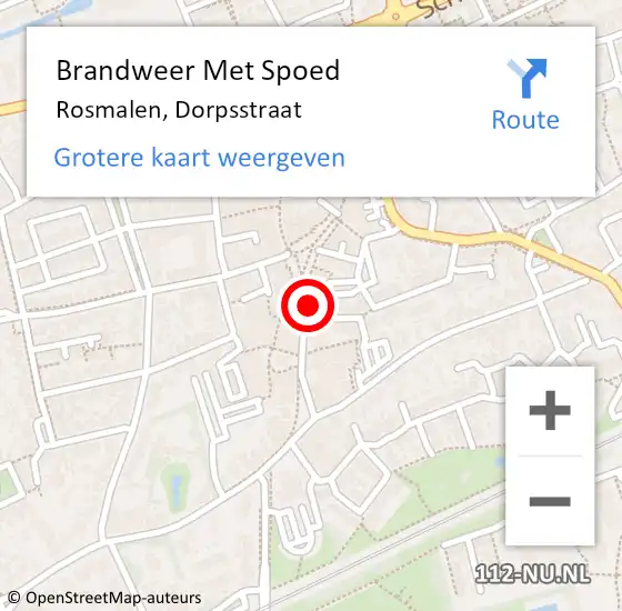 Locatie op kaart van de 112 melding: Brandweer Met Spoed Naar Rosmalen, Dorpsstraat op 17 februari 2022 04:48