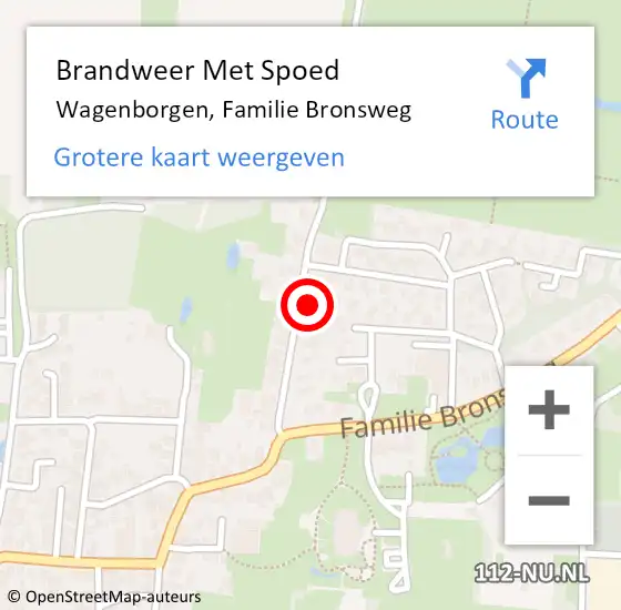 Locatie op kaart van de 112 melding: Brandweer Met Spoed Naar Wagenborgen, Familie Bronsweg op 17 februari 2022 04:52