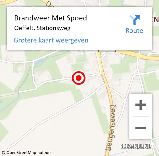 Locatie op kaart van de 112 melding: Brandweer Met Spoed Naar Oeffelt, Stationsweg op 17 februari 2022 04:56