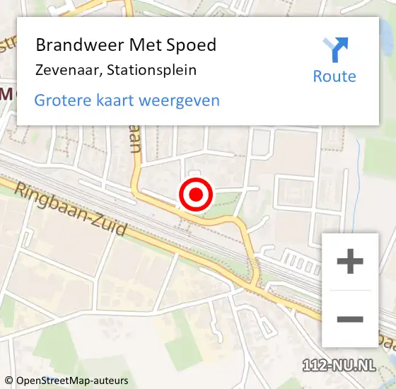 Locatie op kaart van de 112 melding: Brandweer Met Spoed Naar Zevenaar, Stationsplein op 17 februari 2022 05:06