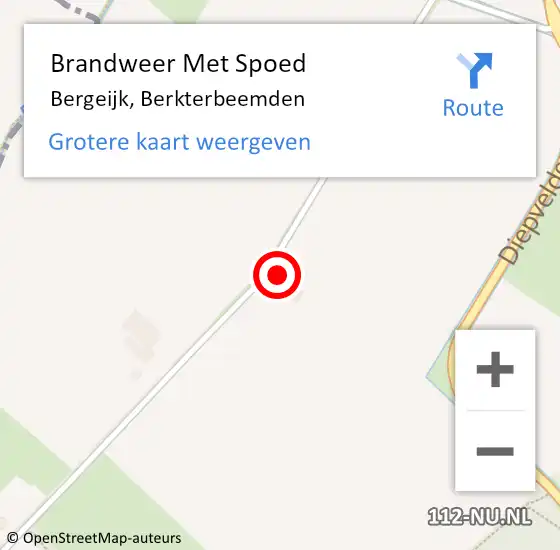 Locatie op kaart van de 112 melding: Brandweer Met Spoed Naar Bergeijk, Berkterbeemden op 17 februari 2022 05:07