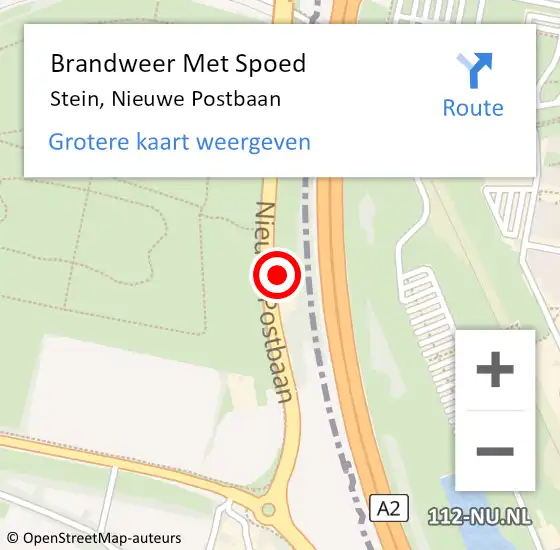 Locatie op kaart van de 112 melding: Brandweer Met Spoed Naar Stein, Nieuwe Postbaan op 17 februari 2022 05:07