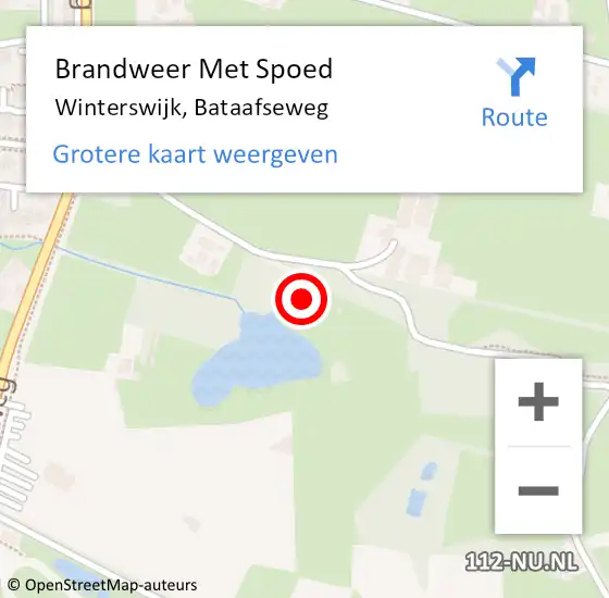 Locatie op kaart van de 112 melding: Brandweer Met Spoed Naar Winterswijk, Bataafseweg op 17 februari 2022 05:08