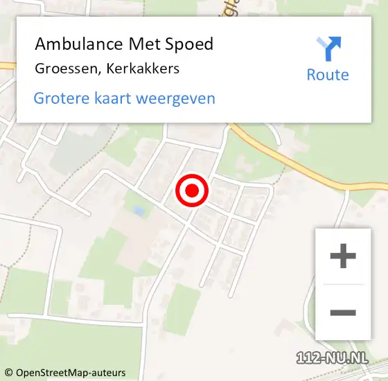 Locatie op kaart van de 112 melding: Ambulance Met Spoed Naar Groessen, Kerkakkers op 17 februari 2022 05:28