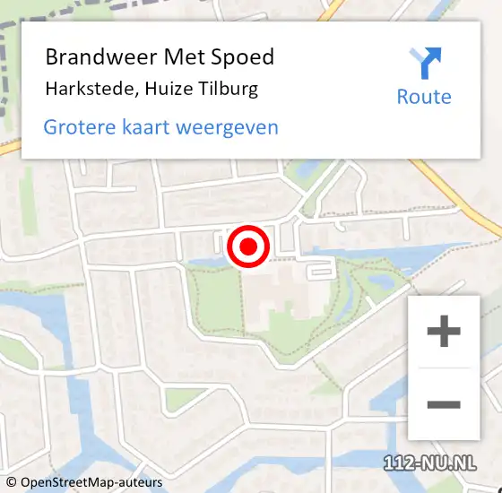 Locatie op kaart van de 112 melding: Brandweer Met Spoed Naar Harkstede, Huize Tilburg op 17 februari 2022 05:35