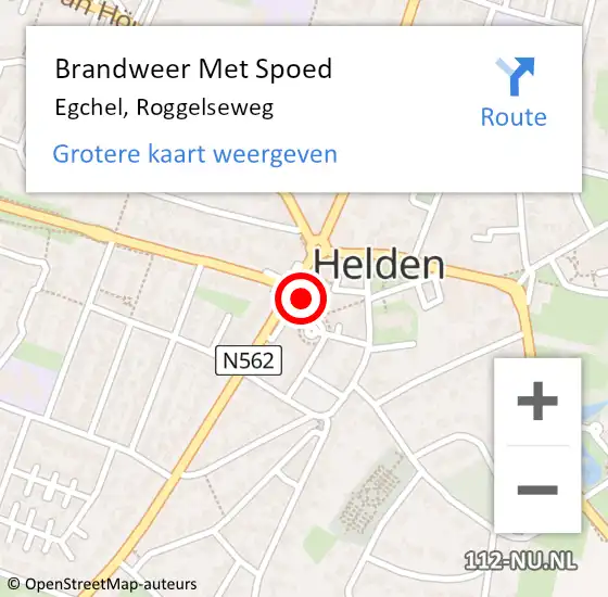 Locatie op kaart van de 112 melding: Brandweer Met Spoed Naar Egchel, Roggelseweg op 17 februari 2022 05:35