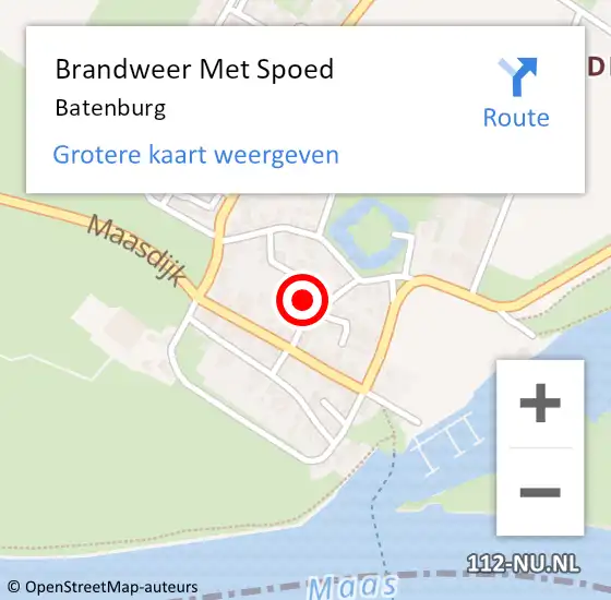 Locatie op kaart van de 112 melding: Brandweer Met Spoed Naar Batenburg op 17 februari 2022 05:35