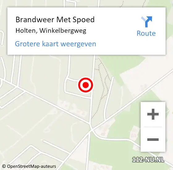 Locatie op kaart van de 112 melding: Brandweer Met Spoed Naar Holten, Winkelbergweg op 17 februari 2022 05:48