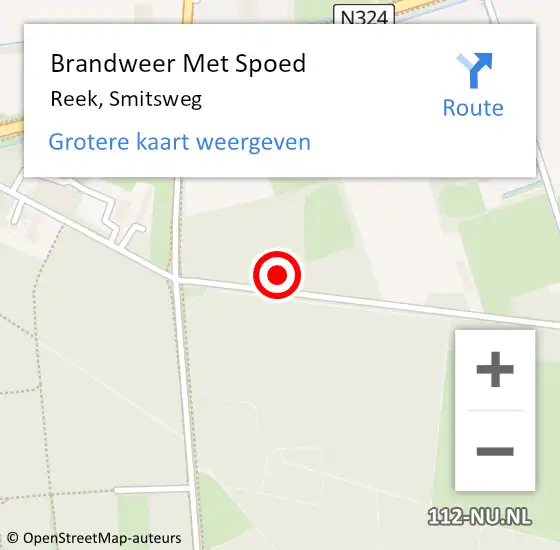 Locatie op kaart van de 112 melding: Brandweer Met Spoed Naar Reek, Smitsweg op 17 februari 2022 05:51