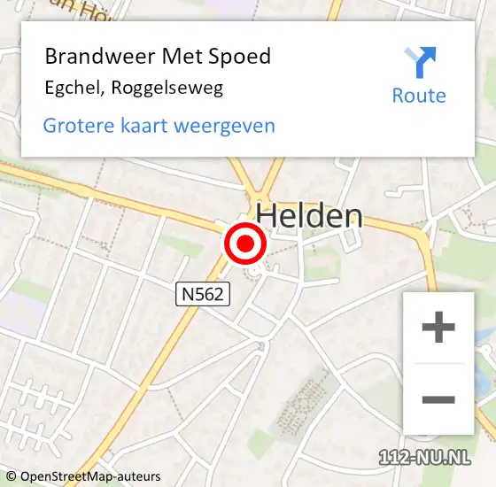 Locatie op kaart van de 112 melding: Brandweer Met Spoed Naar Egchel, Roggelseweg op 17 februari 2022 06:11