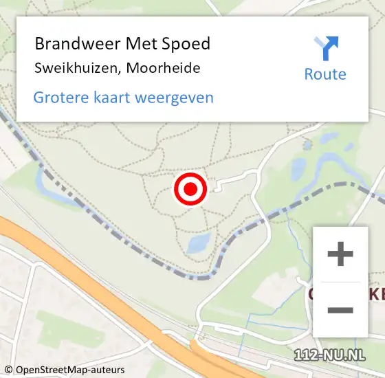 Locatie op kaart van de 112 melding: Brandweer Met Spoed Naar Sweikhuizen, Moorheide op 17 februari 2022 06:17