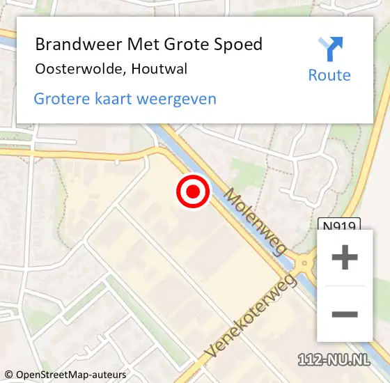 Locatie op kaart van de 112 melding: Brandweer Met Grote Spoed Naar Oosterwolde, Houtwal op 17 februari 2022 06:22