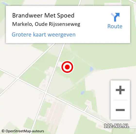 Locatie op kaart van de 112 melding: Brandweer Met Spoed Naar Markelo, Oude Rijssenseweg op 17 februari 2022 06:41