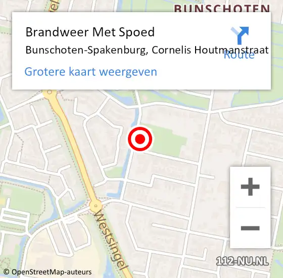 Locatie op kaart van de 112 melding: Brandweer Met Spoed Naar Bunschoten-Spakenburg, Cornelis Houtmanstraat op 17 februari 2022 06:43