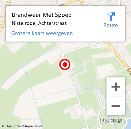 Locatie op kaart van de 112 melding: Brandweer Met Spoed Naar Nistelrode, Achterstraat op 17 februari 2022 06:46