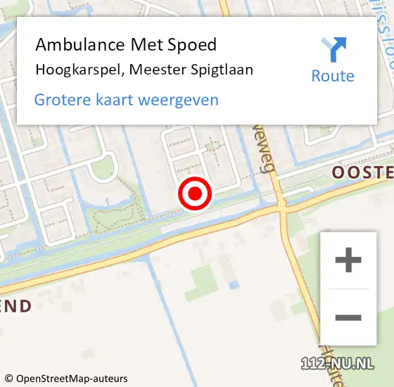 Locatie op kaart van de 112 melding: Ambulance Met Spoed Naar Hoogkarspel, Meester Spigtlaan op 17 februari 2022 06:49