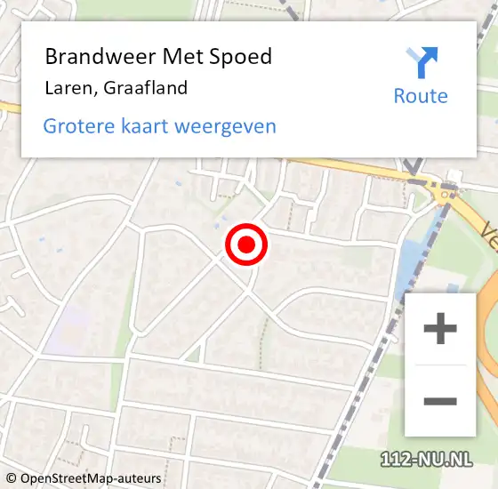 Locatie op kaart van de 112 melding: Brandweer Met Spoed Naar Laren, Graafland op 17 februari 2022 07:01