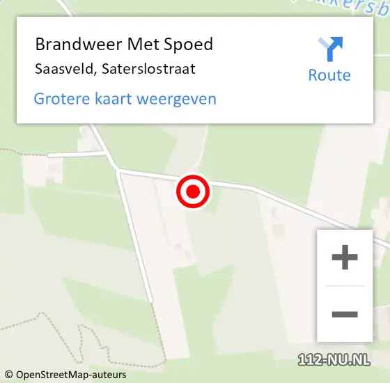 Locatie op kaart van de 112 melding: Brandweer Met Spoed Naar Saasveld, Saterslostraat op 17 februari 2022 07:04