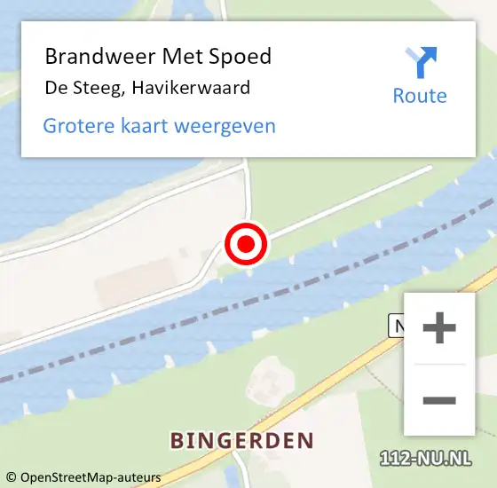 Locatie op kaart van de 112 melding: Brandweer Met Spoed Naar De Steeg, Havikerwaard op 17 februari 2022 07:12